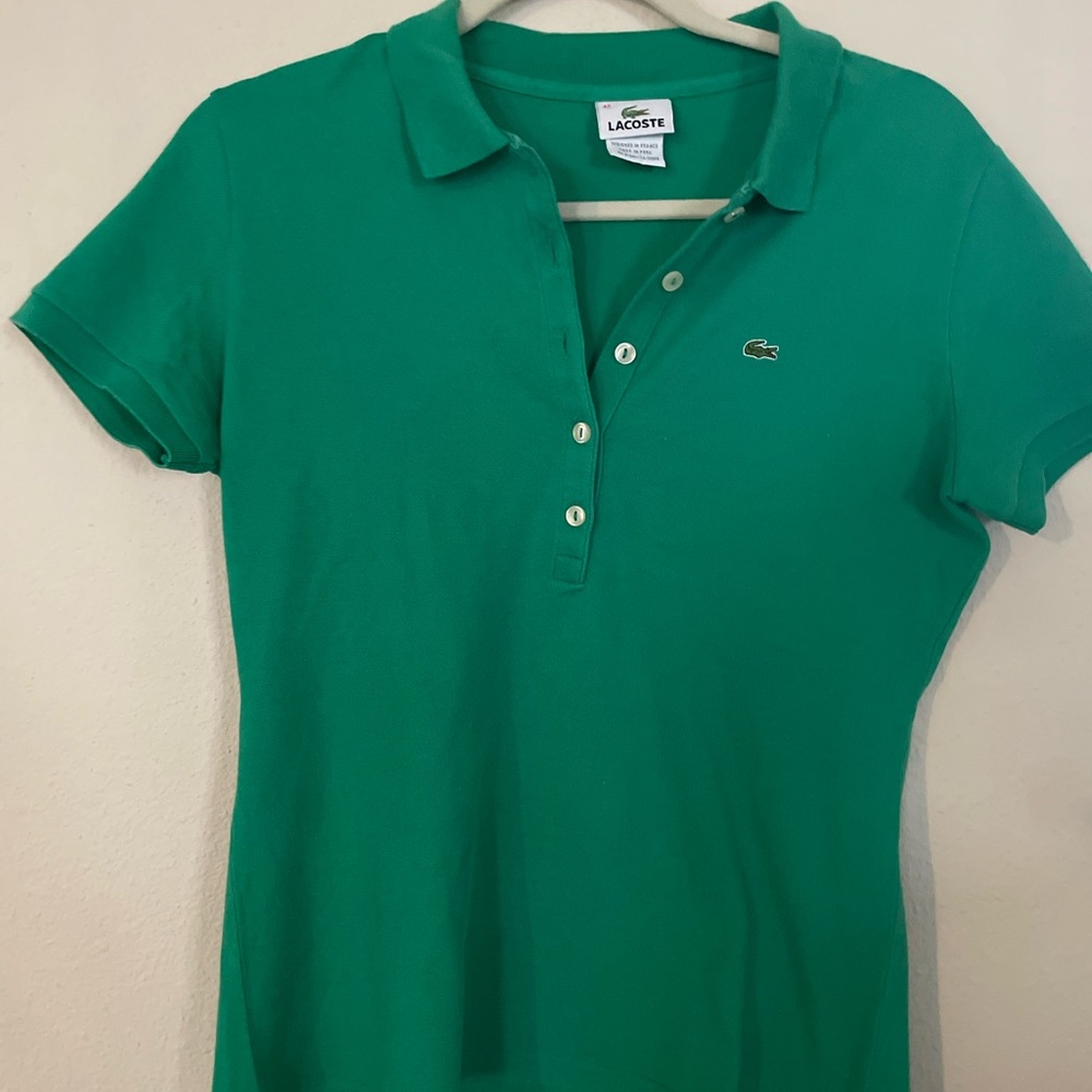 Green Lacoste women’s polo